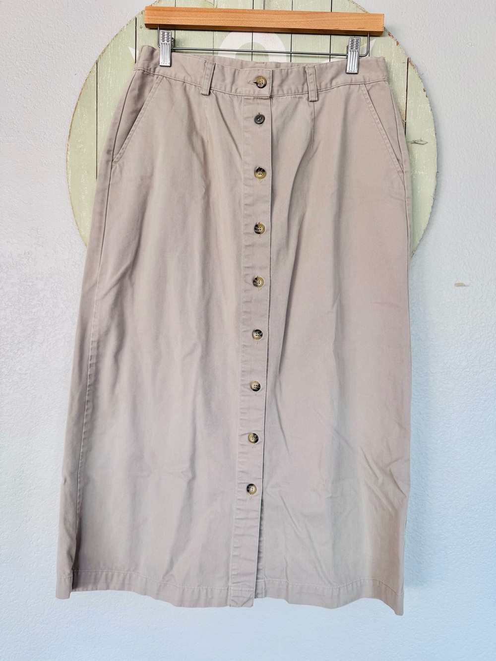 Cabin creek maxi skirt 100% cotton tan size 12 vintage skirt